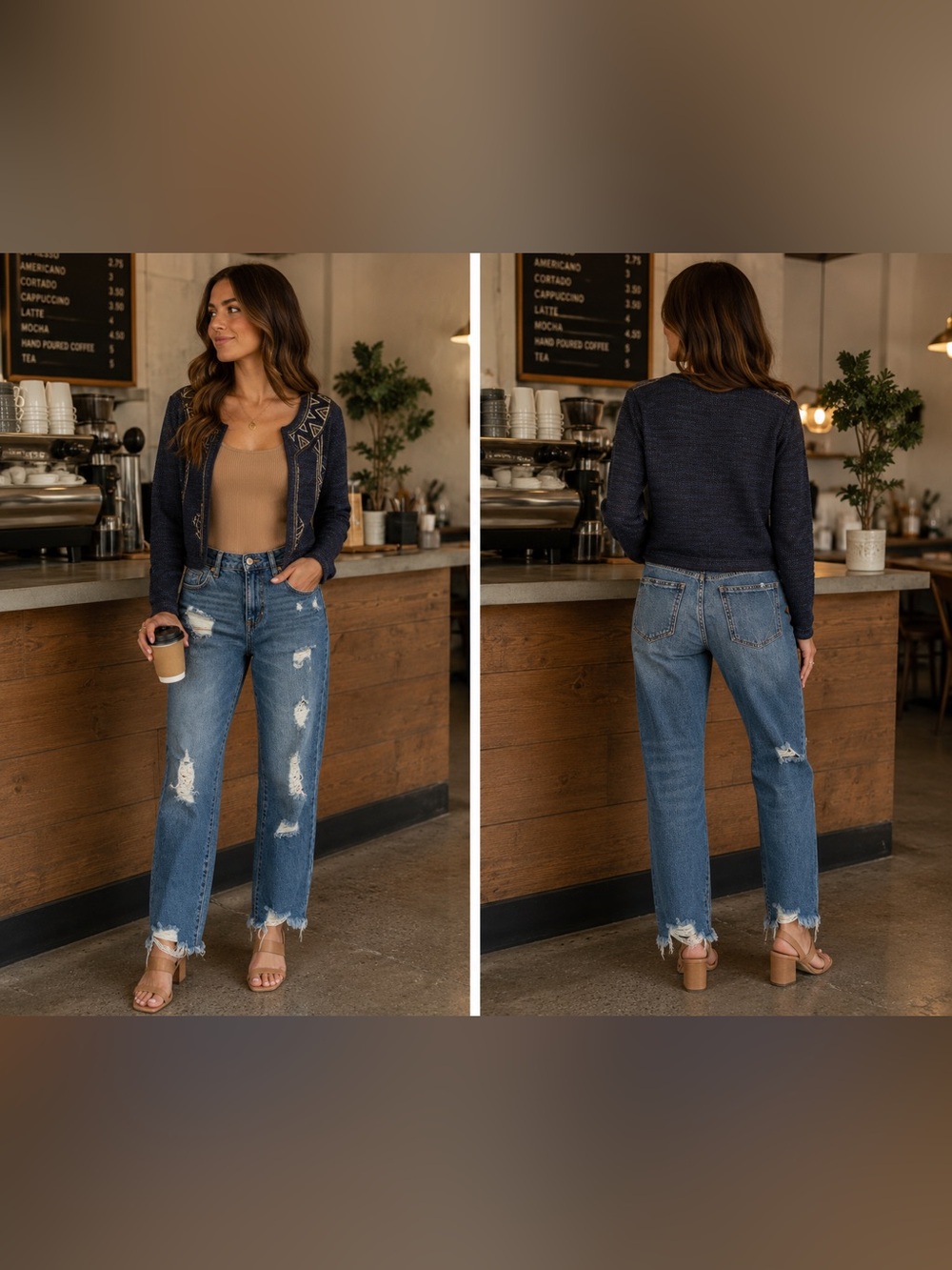 Kendall & Kylie Distressed Blue Relaxed Skinny Leg Jeans